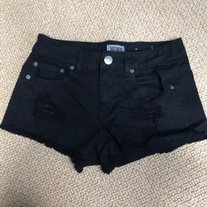Ripped Black Jean Shorts